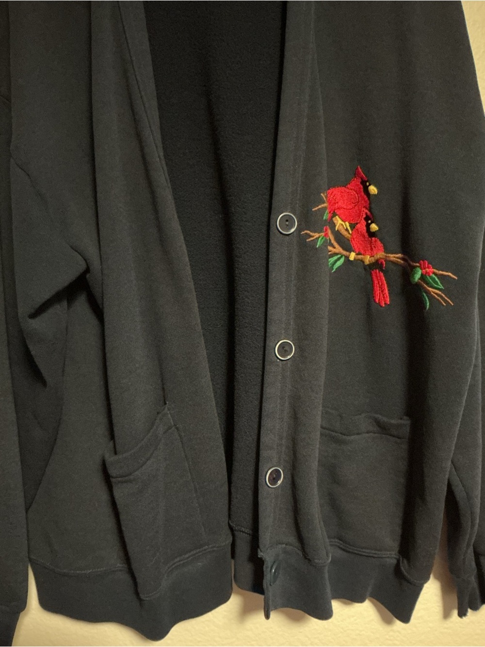 Made in Italy Navy Button Front Cardigan Sweater - Picture 7 of 7